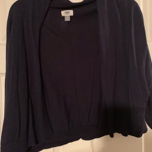 Navy blue, crop top cardigan